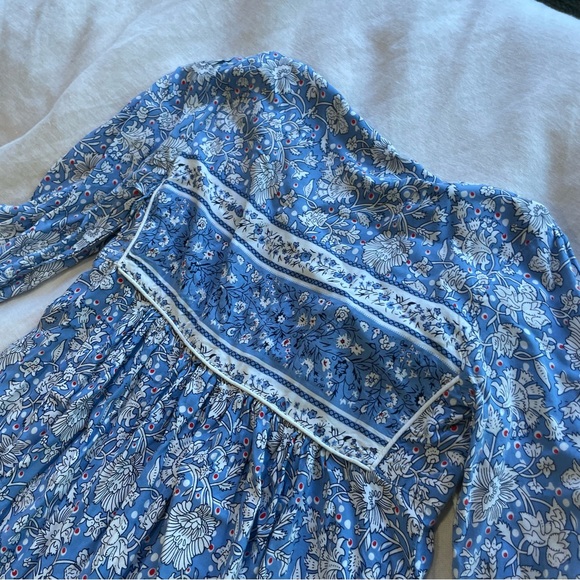 Blue and white flowy dress or mumu - Picture 3 of 10